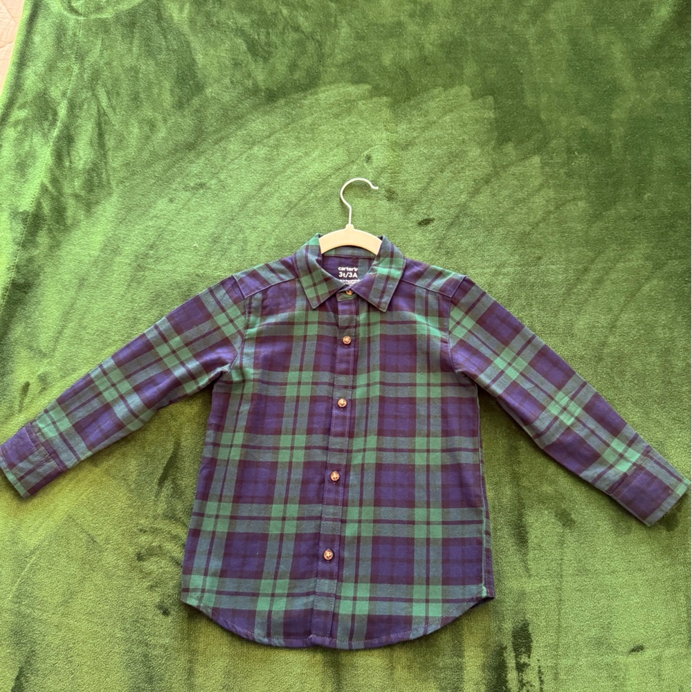 Carter's Green and Blue Plaid Kids Shirt